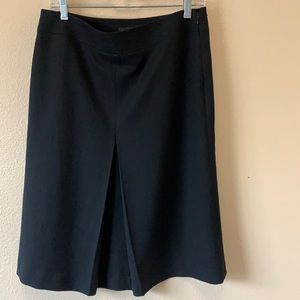 banana republic black front pleat wool skirt 6 fall career dress professional